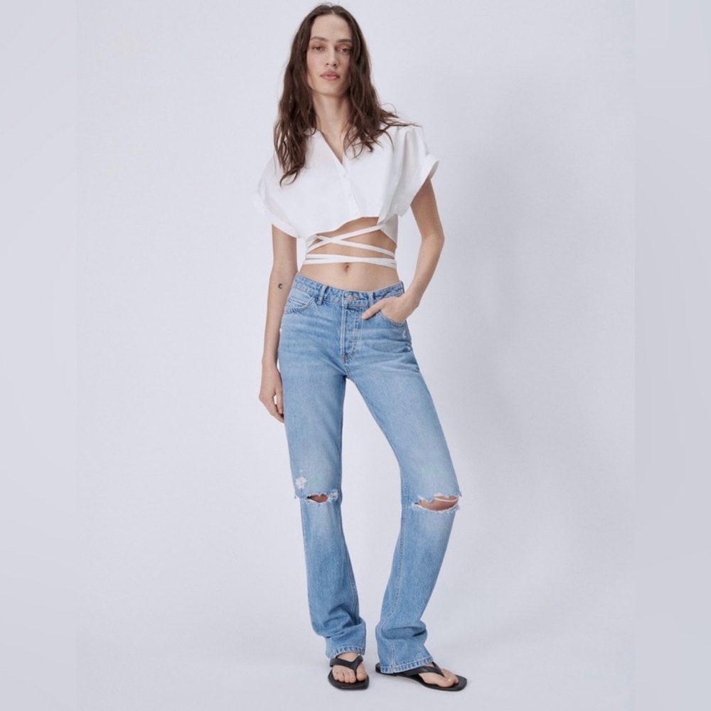 Zara - Mid Rise Straight Jeans
